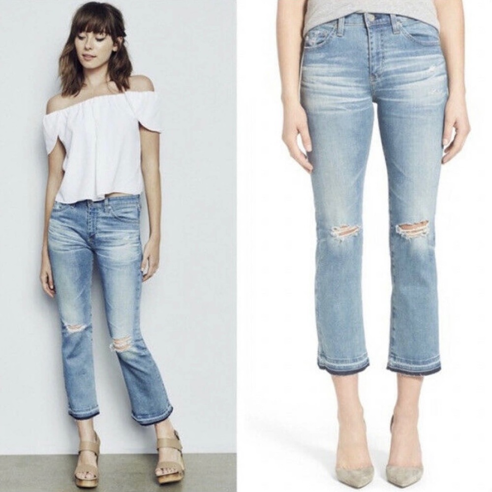 ADRIANO GOLDSCHMIED The Jodi Crop High Rise Slim Flare Crop Jeans